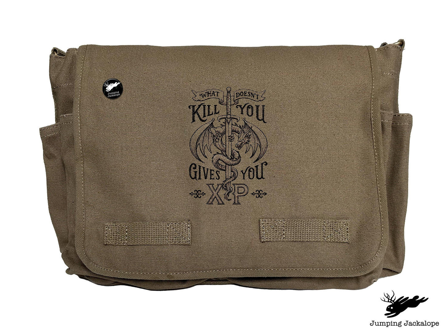 What Doesn't Kill You Gives You XP Embroidered Classic Canvas Messenger Bag