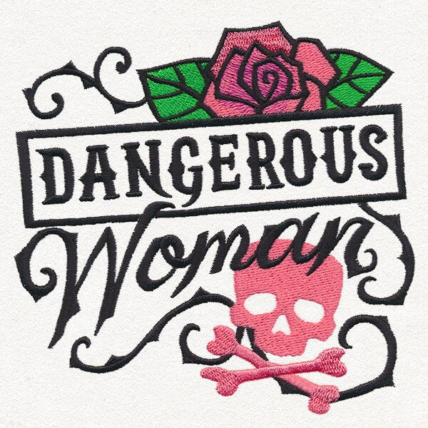 Femme Fatale - Dangerous Woman Embroidered Canvas Messenger Bag