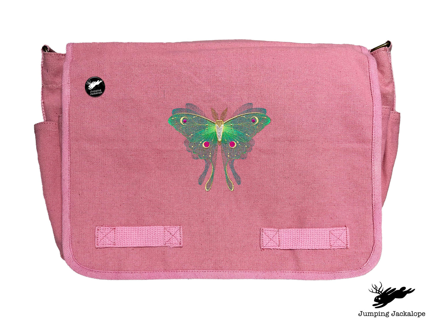 Sheer Illusions Luna Moth Embroidered Messenger Bag