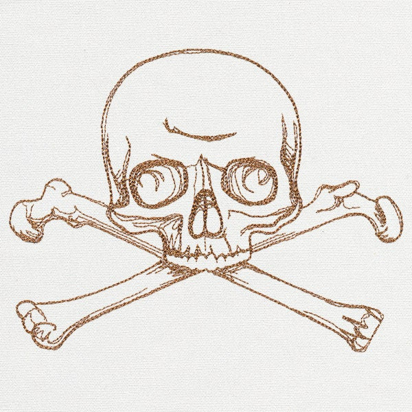 The Laboratory - Delicate Skull Embroidered Canvas Messenger Bag