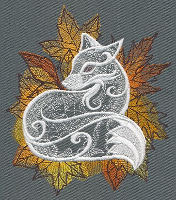 Autumn Vixen Fox Embroidered Canvas Field Bag