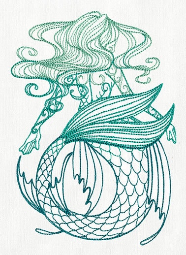 Mermaid Bag, Mermaid Messenger Bag, Mermaid Field Bagm Maiden of the Ocean Embroidered Canvas Field Bag