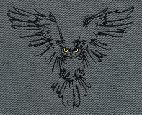 Owl Canvas Bag, Owl Field Bag, Owl Messenger Bag, Night Owl Embroidered Canvas Field Bag