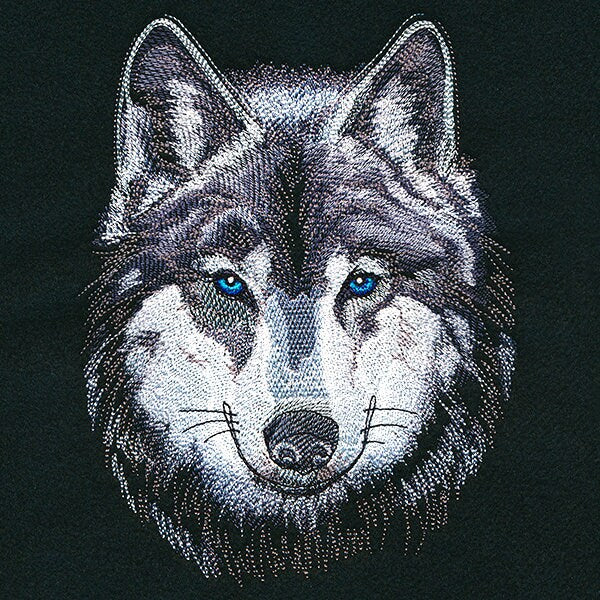 Magnificent Wolf Embroidered Canvas Messenger Bag