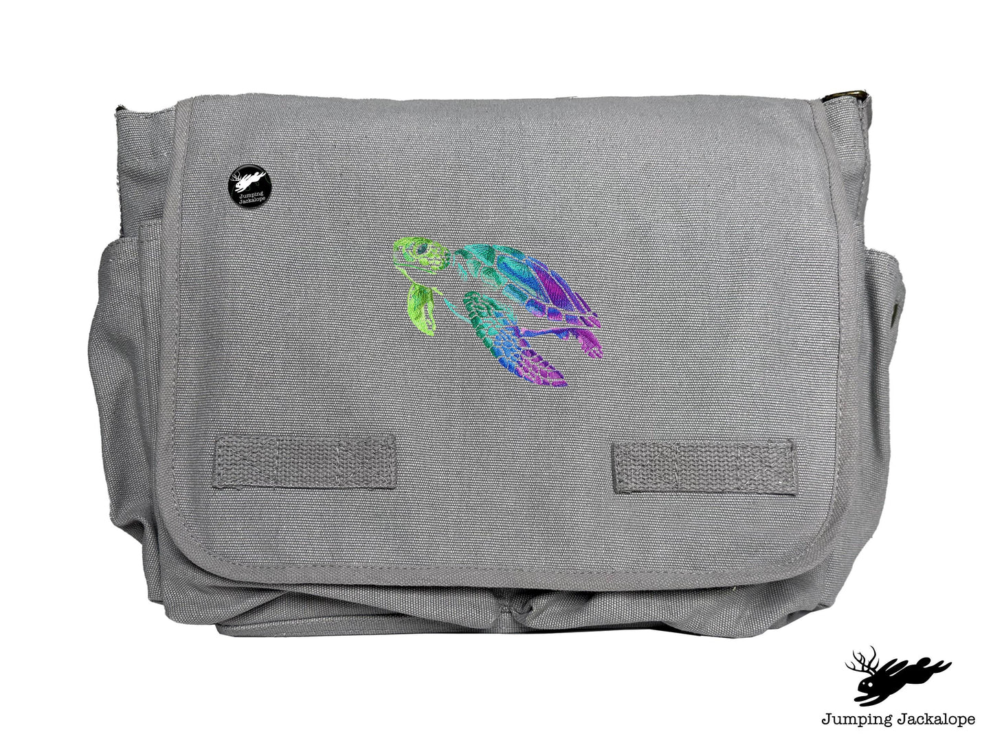 Spectrums of the Ocean Sea Turtle Embroidered Messenger Bag