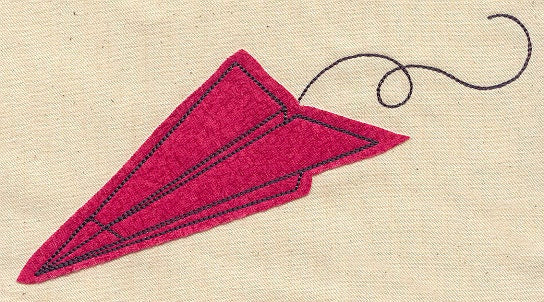 Paper Plane (Applique) Embroidered Canvas Messenger Bag