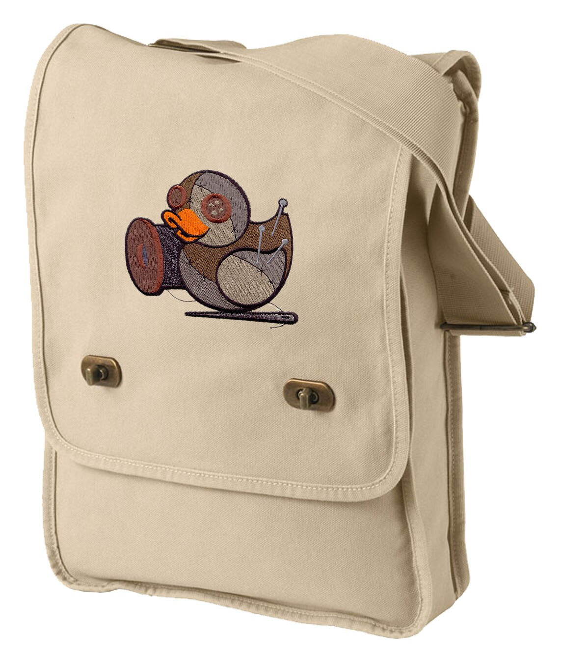 Duck Field Bag, Crafty Duck Canvas Embroidered Field Bag