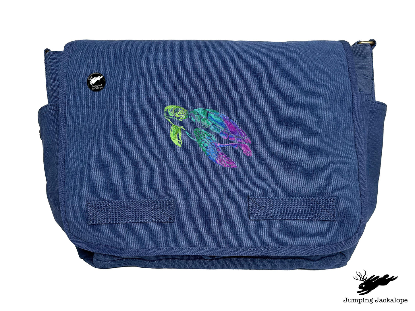 Spectrums of the Ocean Sea Turtle Embroidered Messenger Bag