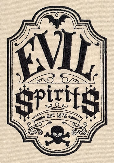 Evil Spirits Embroidered Canvas Field Bag