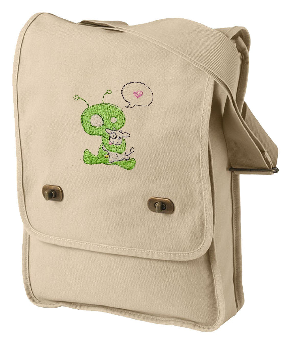 Abducted Embroidered Canvas Field Bag