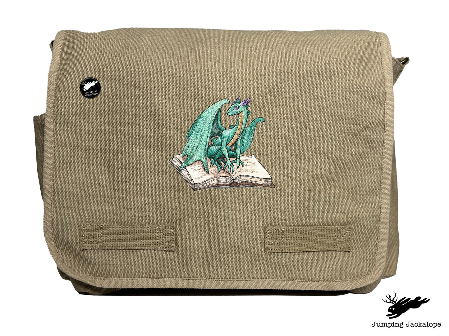 Novel Fantasy Dragon Embroidered Classic Canvas Messenger Bag