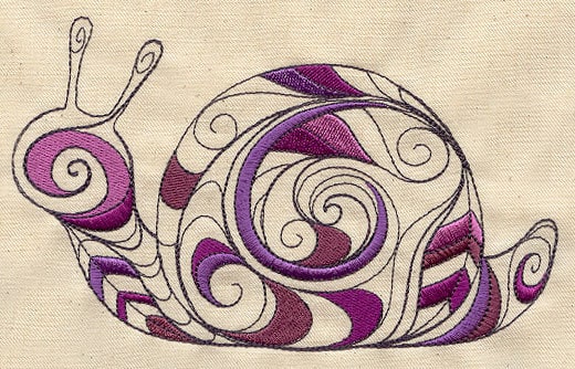 Doodle Snail Embroidered Canvas Field Bag