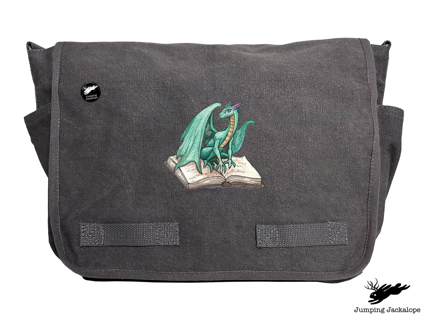 Novel Fantasy Dragon Embroidered Classic Canvas Messenger Bag