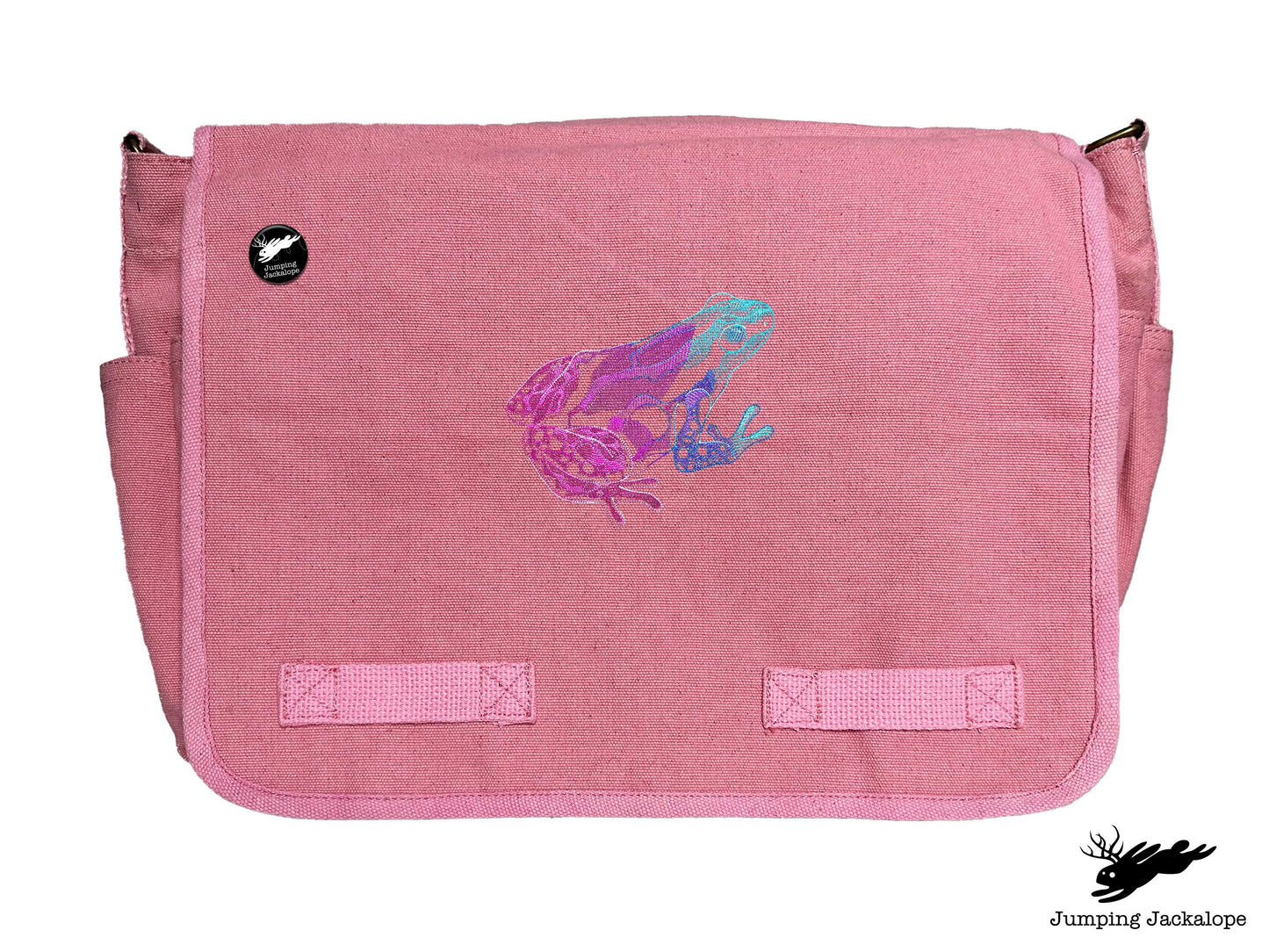 Tropical Dart Frog Embroidered Classic Canvas Messenger Bag