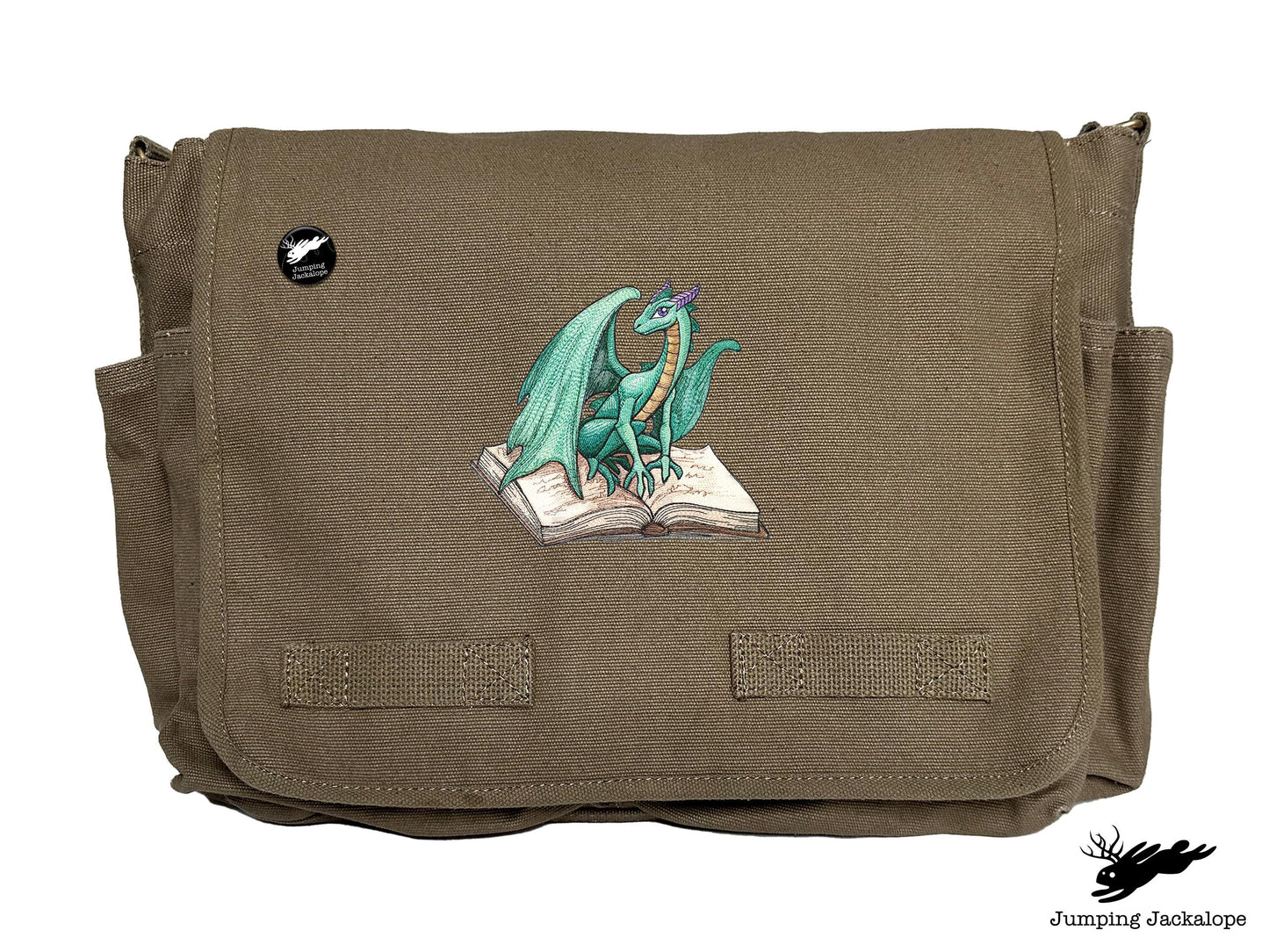 Novel Fantasy Dragon Embroidered Classic Canvas Messenger Bag