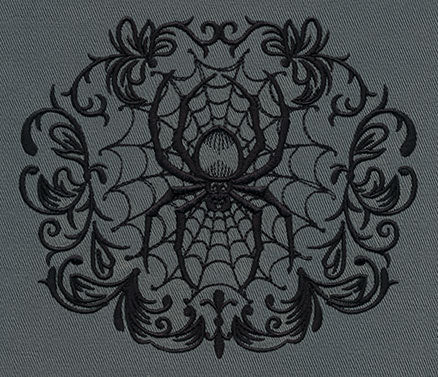 Gothic Gala Spiderweb Embroidered Canvas Field Bag