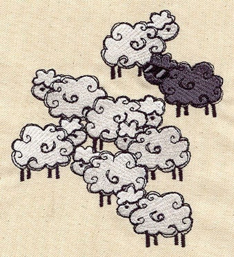 Black Sheep Embroidered Canvas Field Bag