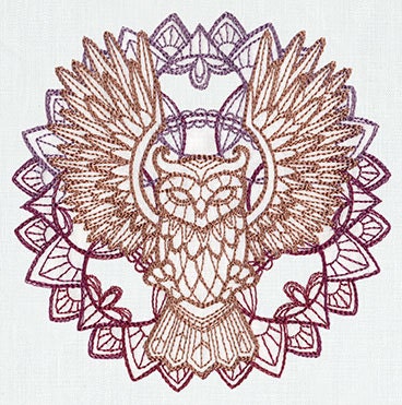 Anima Owl Embroidered Canvas Messenger Bag