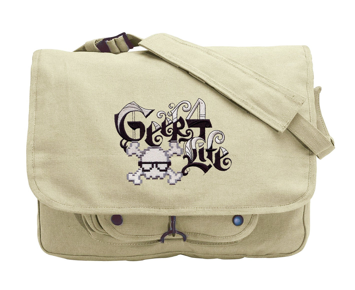 Geek 4 Life Embroidered Canvas Messenger Bag