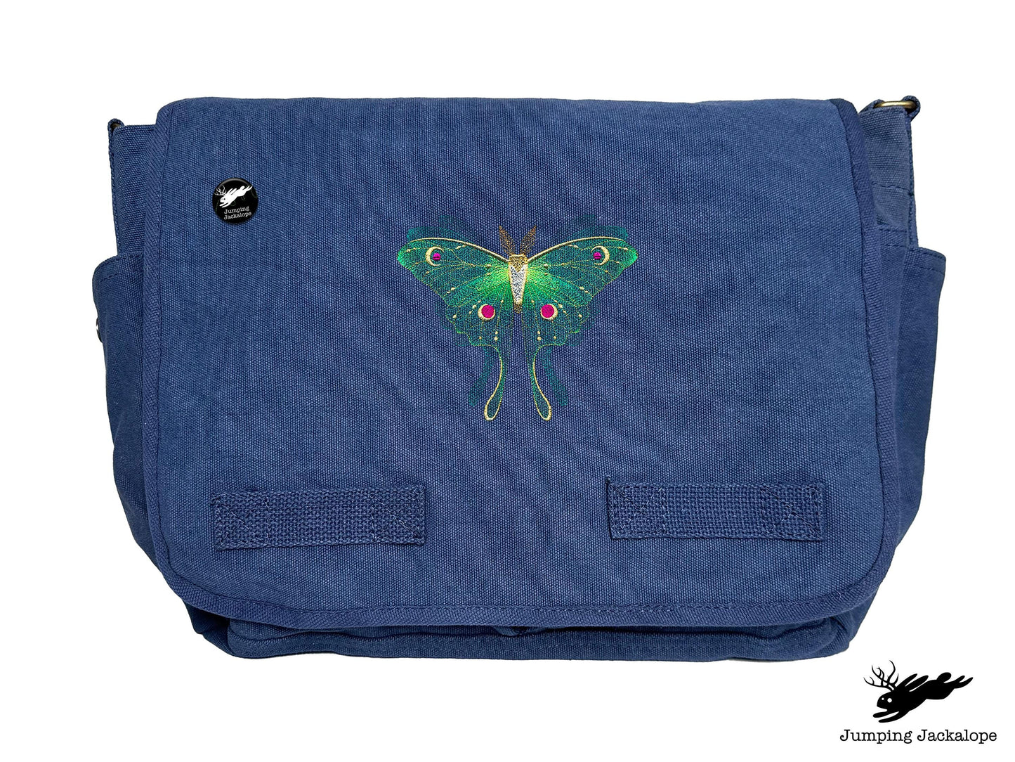Sheer Illusions Luna Moth Embroidered Messenger Bag