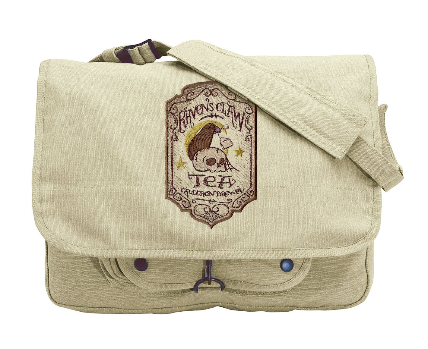 Raven's Claw Tea Embroidered Canvas Messenger Bag