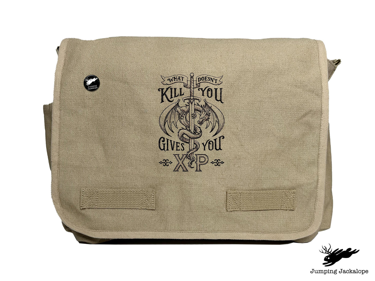 What Doesn't Kill You Gives You XP Embroidered Classic Canvas Messenger Bag