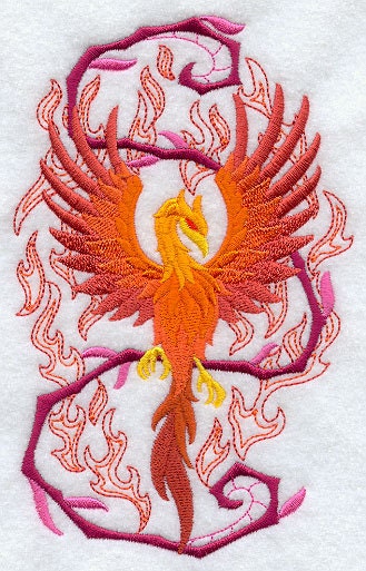 Phoenix bag, Phoenix Canvas Bag, Phoenix Messenger Bag, Phoenix in Fantasy Flames Embroidered Canvas Field Bag