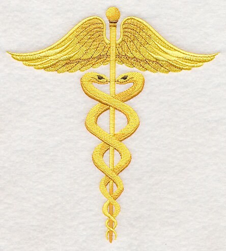 Caduceus Embroidered Canvas Field Bag