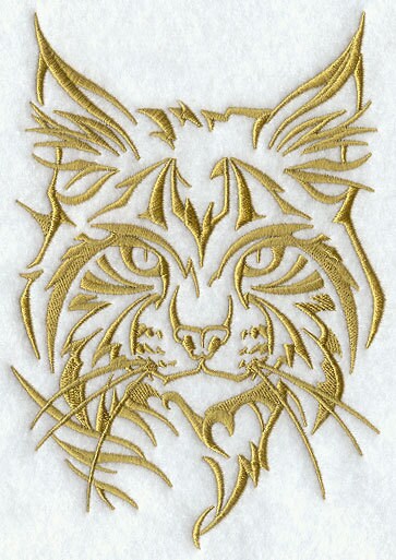 Lynx Bag, Northwoods Silhouette Wildcat (Lynx) Embroidered Canvas Field Bag