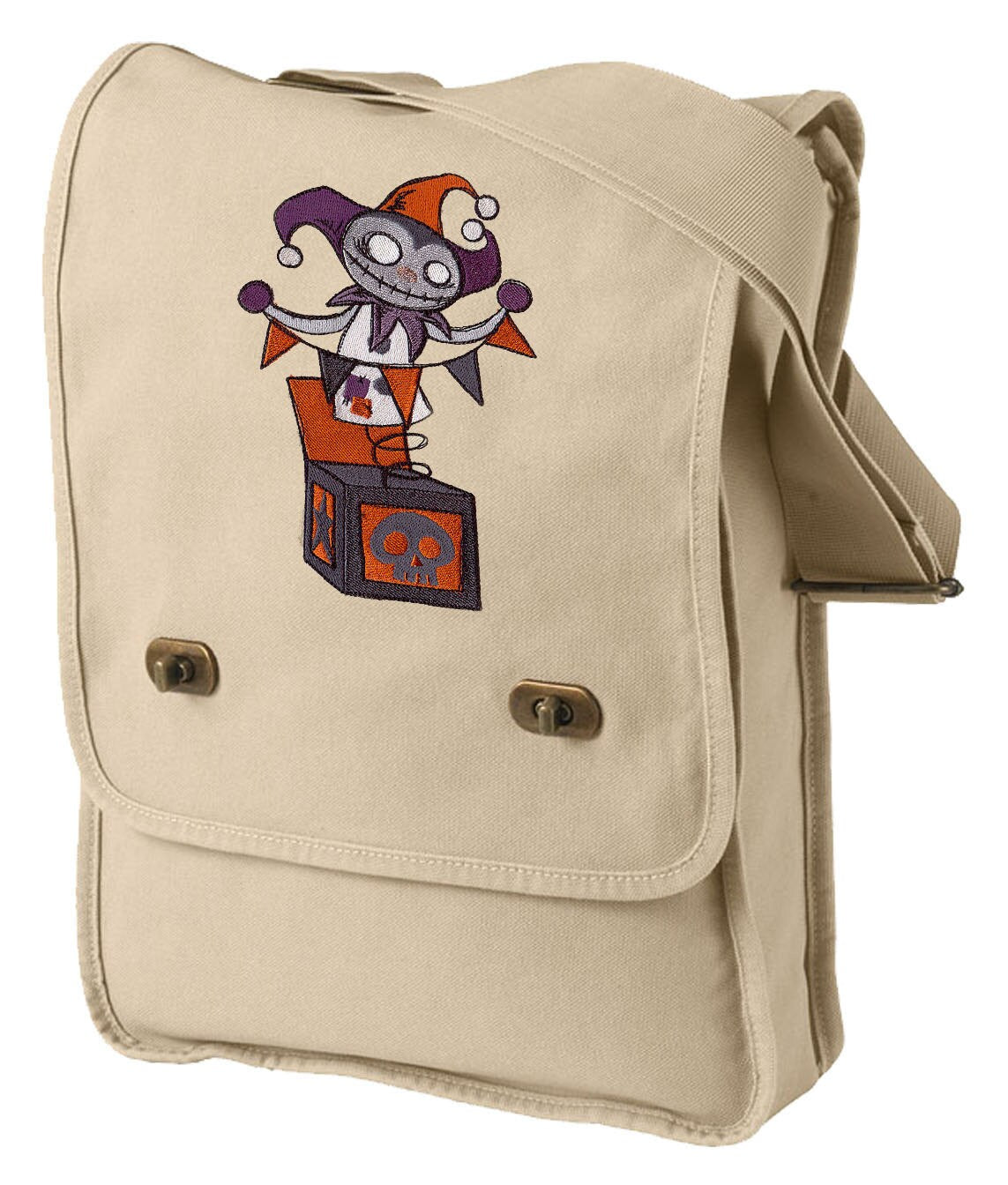 Jack in the Box Embroidered Canvas Field Bag