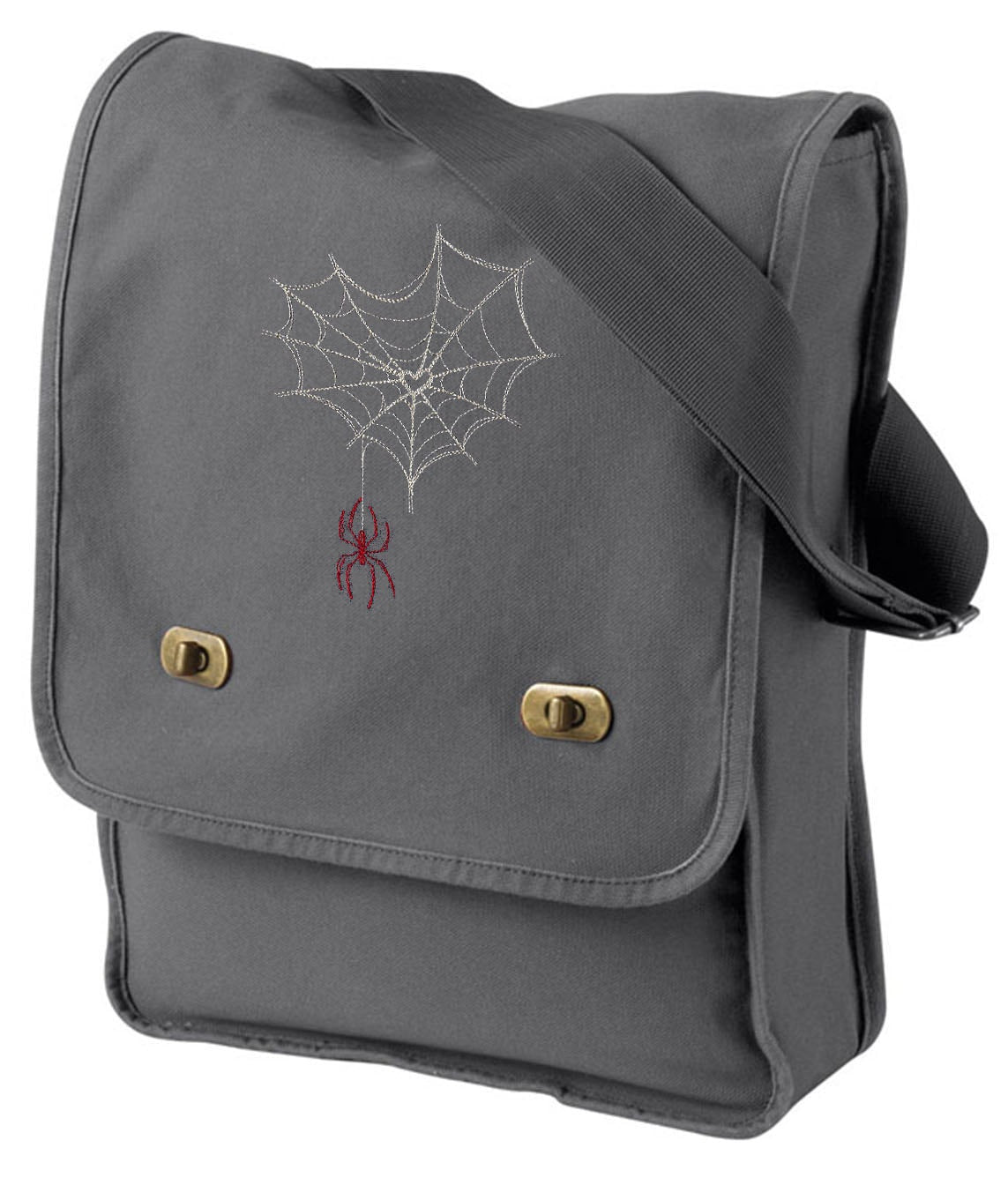 Web of Love Embroidered Canvas Field Bag