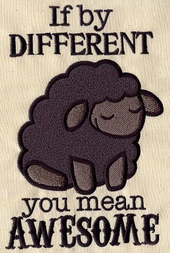 Awesome Black Sheep Canvas Embroidered Field Bag