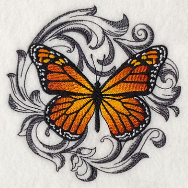 Baroque Butterfly - Monarch Embroidered Canvas Messenger Bag