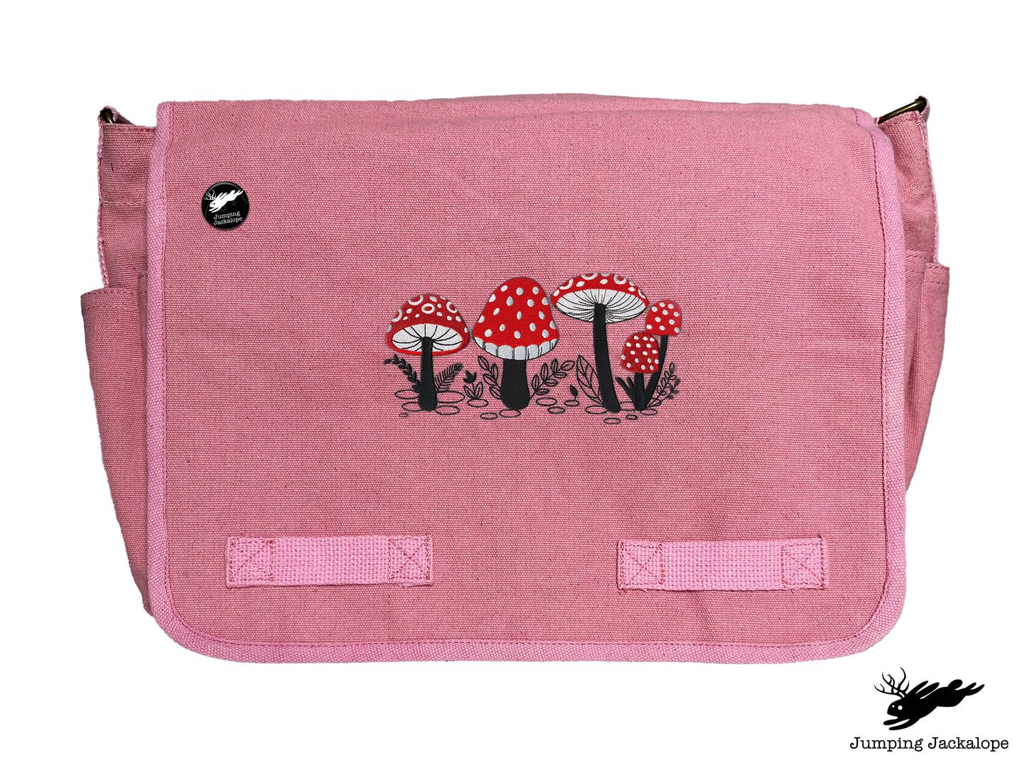 Morel of the Story Mushroom Design Embroidered Classic Canvas Messenger Bag