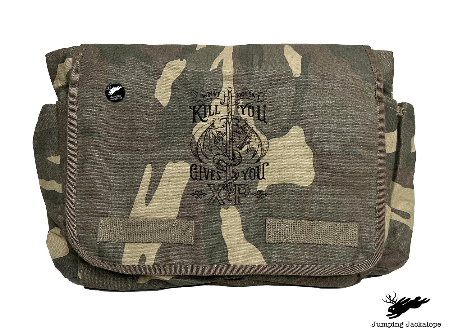 What Doesn't Kill You Gives You XP Embroidered Classic Canvas Messenger Bag