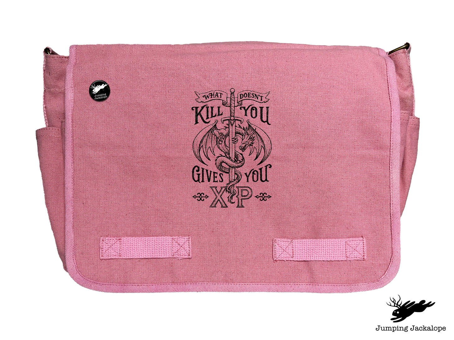 What Doesn't Kill You Gives You XP Embroidered Classic Canvas Messenger Bag
