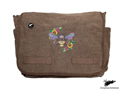 Save the Bees Embroidered Messenger Bag