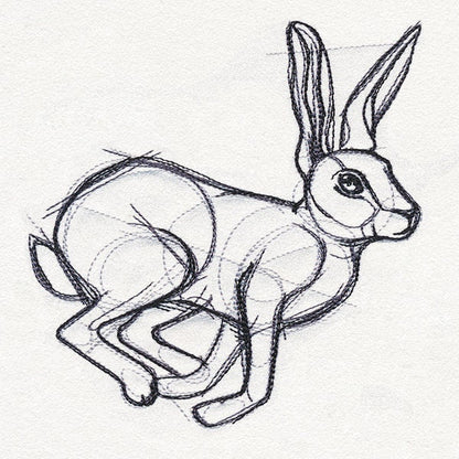 Sketchwork - Rabbit Embroidered Canvas Messenger Bag
