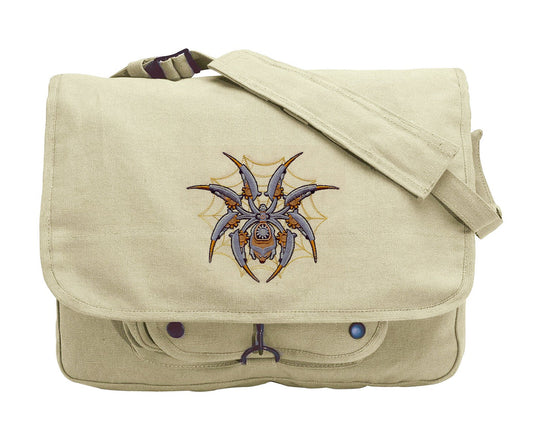 Anachronistic Arachnid Embroidered Canvas Messenger Bag