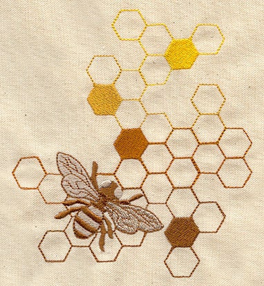 Sweet as Honey Bee Embroidered Canvas Field Bag