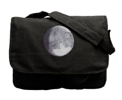 Lunar Light Embroidered Canvas Messenger Bag