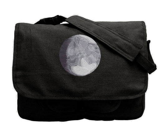 Lunar Light Embroidered Canvas Messenger Bag