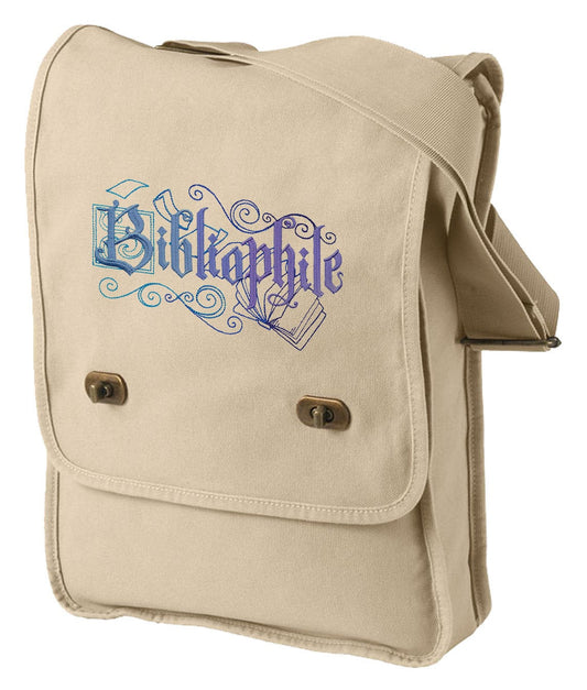 Booked Up - Bibliophile Embroidered Canvas Field Bag