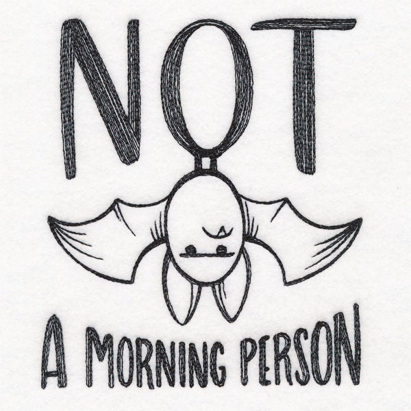 Not a Morning Person, Bat Bag, Bat Embroidered Canvas Tech, Tablet, iPad, Kindle, Fire, Camera Bag