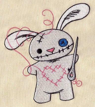 Stitchy Bunny Embroidered Canvas Field Bag