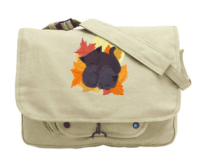 Cuddle Kitties Embroidered Canvas Messenger Bag