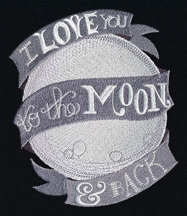 Moon Bag, To the Moon and Back Embroidered Canvas Field Bag