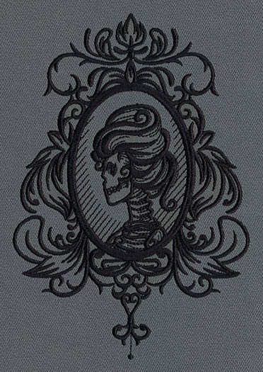 Gothic Gala - Skull Cameo Embroidered Canvas Messenger Bag