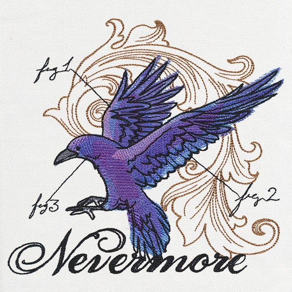 The Laboratory - Raven Embroidered Canvas Tech, Tablet, iPad, Kindle, Fire, Camera Bag