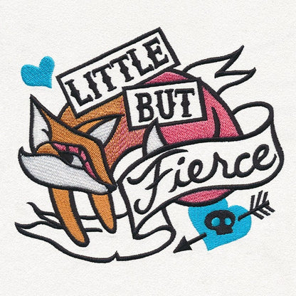 Femme Fatale - Little but Fierce, Fox Embroidered Canvas Tech, Tablet, iPad, Kindle, Fire, Camera Bag